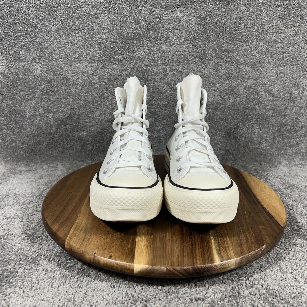 Converse All Star Hi Lift 171209C Women’s Size 7 White Platform Shoes Used - Picture 3 of 15
